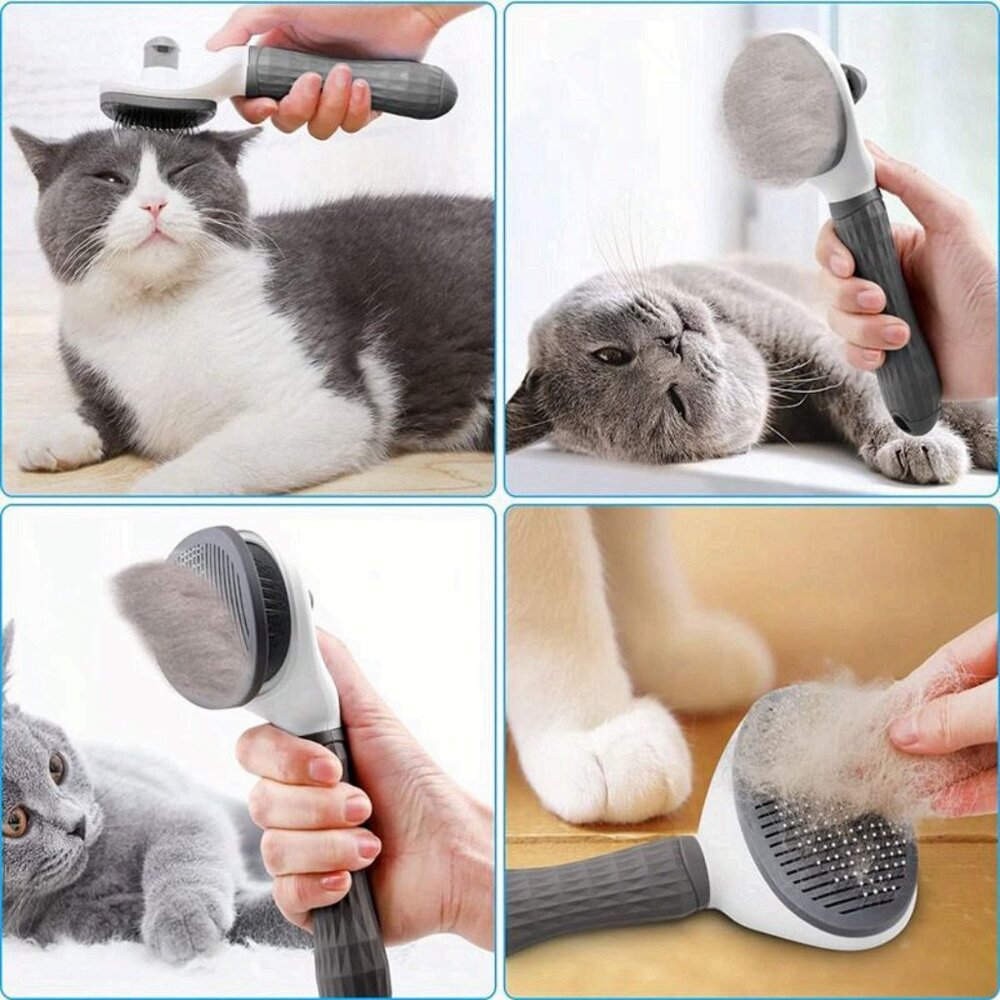 Pet Grooming Brush Push-Button Deshedding Tool Cats Dogs New - Picture 4 of 5
